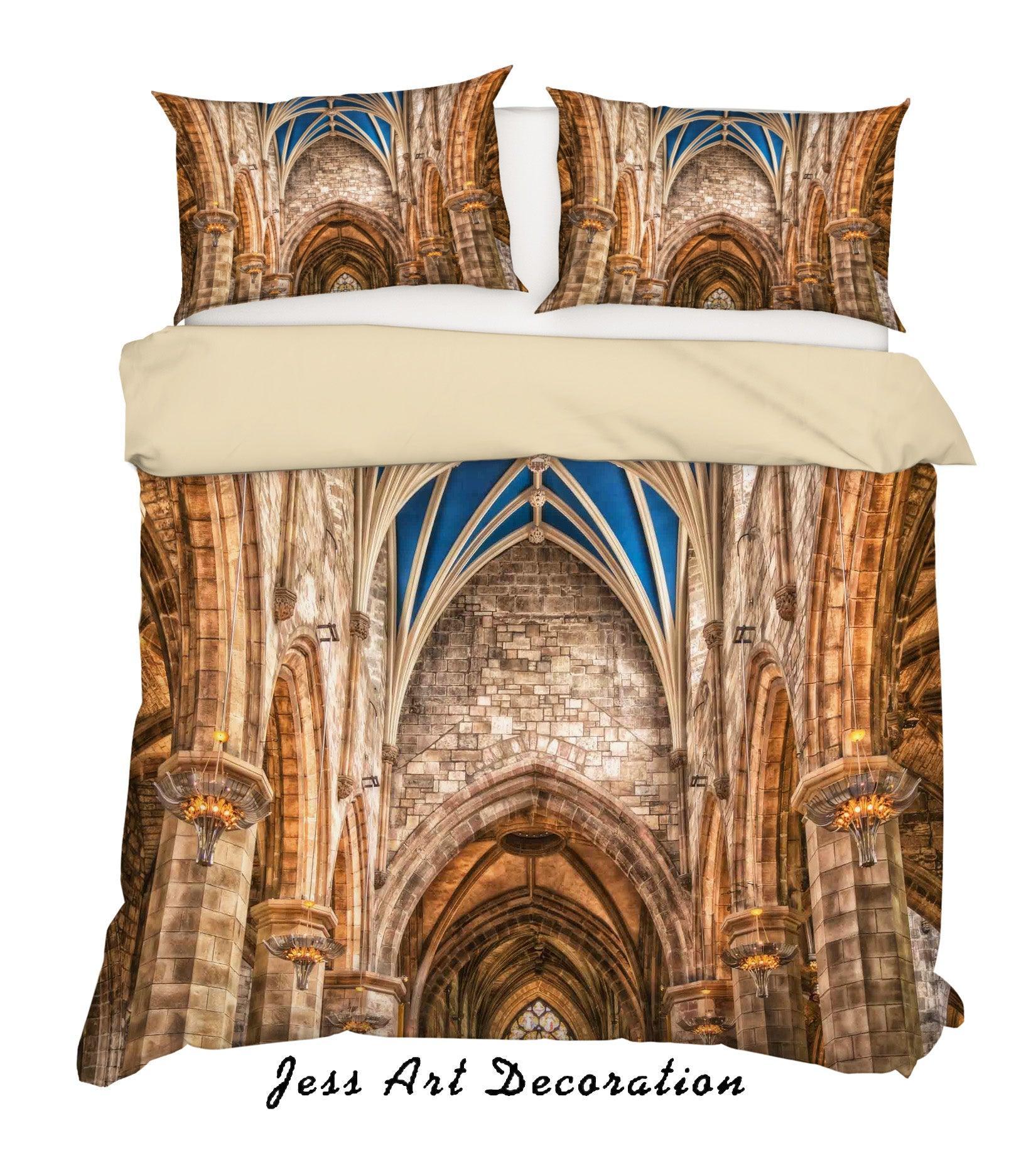 3D Architecture Building Church Quilt Cover Set Bedding Set Duvet Cover Pillowcases WJ 6926- Jess Art Decoration