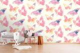 3D pink butterfly wall mural wallpaper 74- Jess Art Decoration