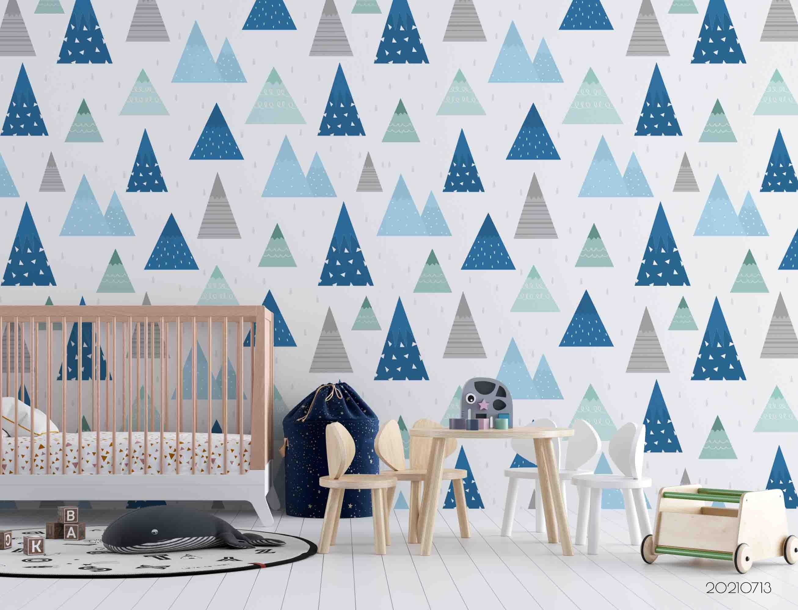 3D Hand Drawn Triangle Forest Tree Wall Mural Wallpaper LQH 177- Jess Art Decoration