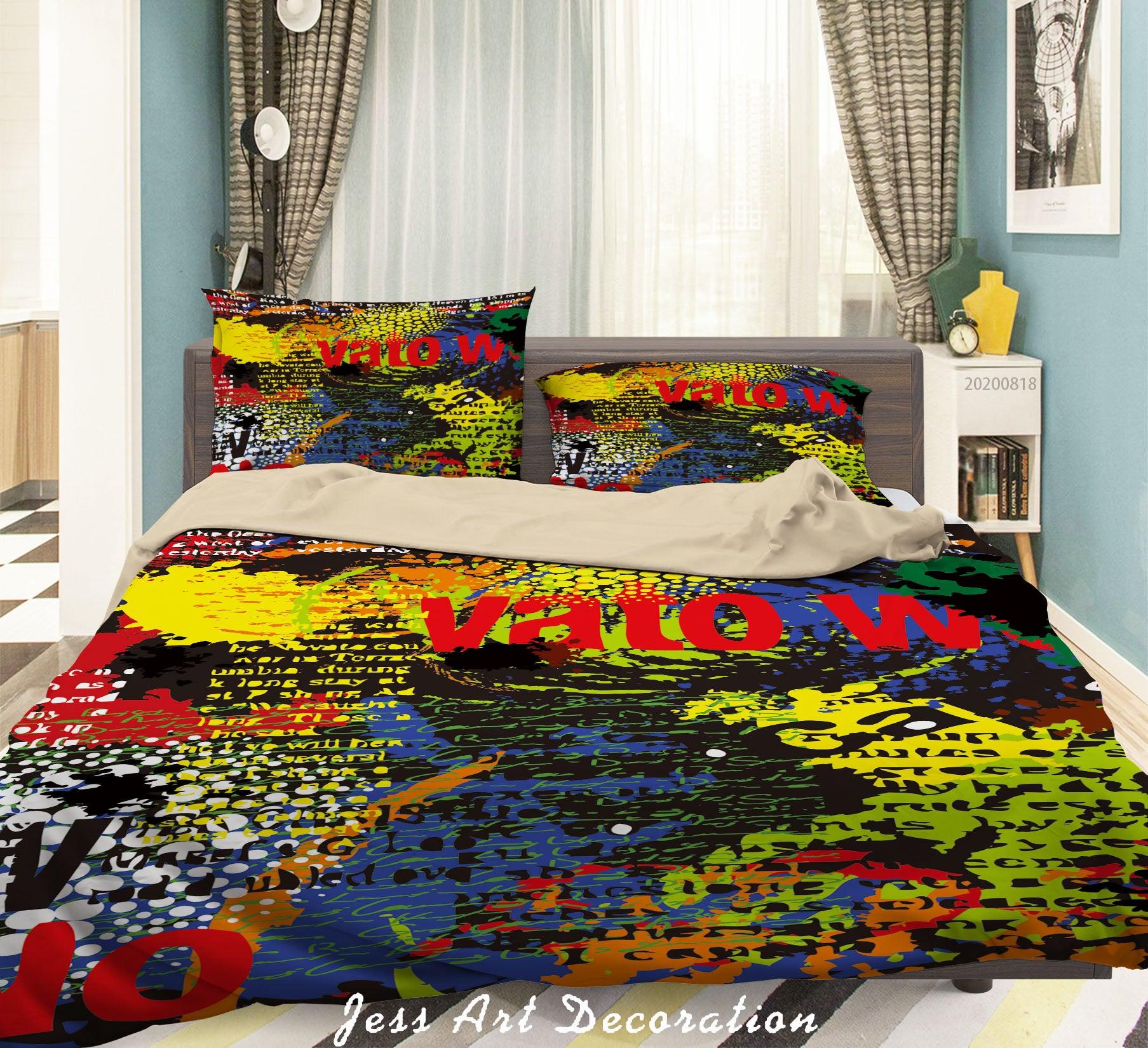 3D Abstract Colorful Painting Quilt Cover Set Bedding Set Duvet Cover Pillowcases LXL- Jess Art Decoration