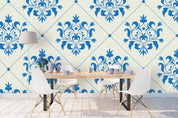 3D Blue Floral Pattern Wall Mural Wallpaper 104- Jess Art Decoration