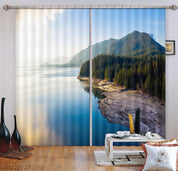 3D Ocean Coast Mountain Woods Curtains and Drapes GD 1501- Jess Art Decoration