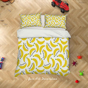 3D Hand Drawn Banana Fruity Quilt Cover Set Bedding Set Duvet Cover Pillowcases LXL- Jess Art Decoration