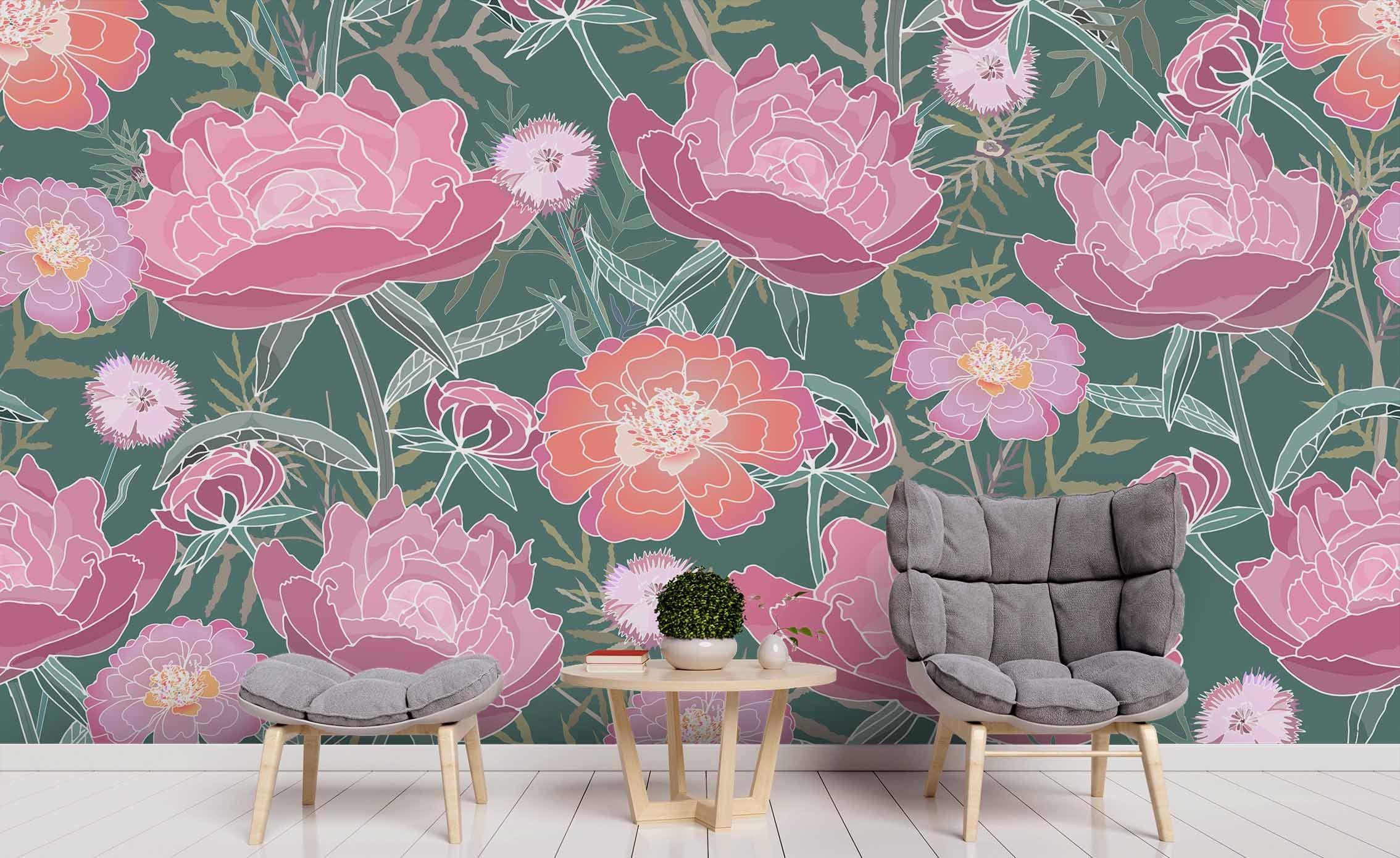 3D Vintage Pink Flower Wall Mural Wallpaper 19 LQH- Jess Art Decoration
