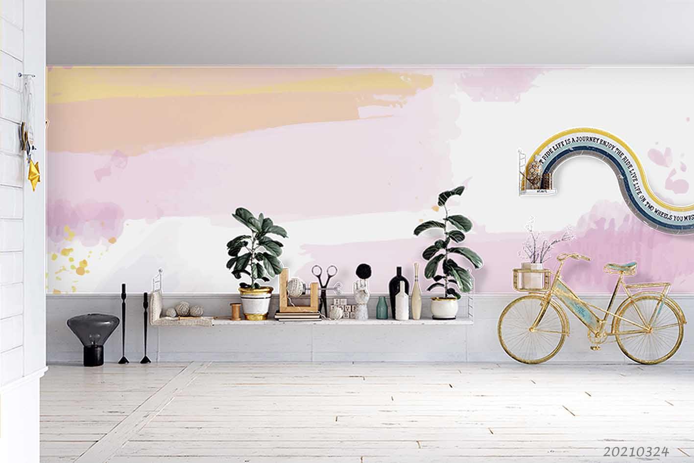 3D Watercolor Colored Graffiti Wall Mural Wallpaper LQH 42- Jess Art Decoration