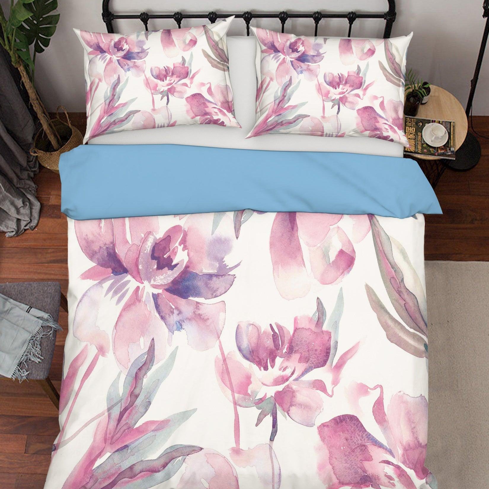 3D Pink Flowers Quilt Cover Set Bedding Set Pillowcases  186- Jess Art Decoration