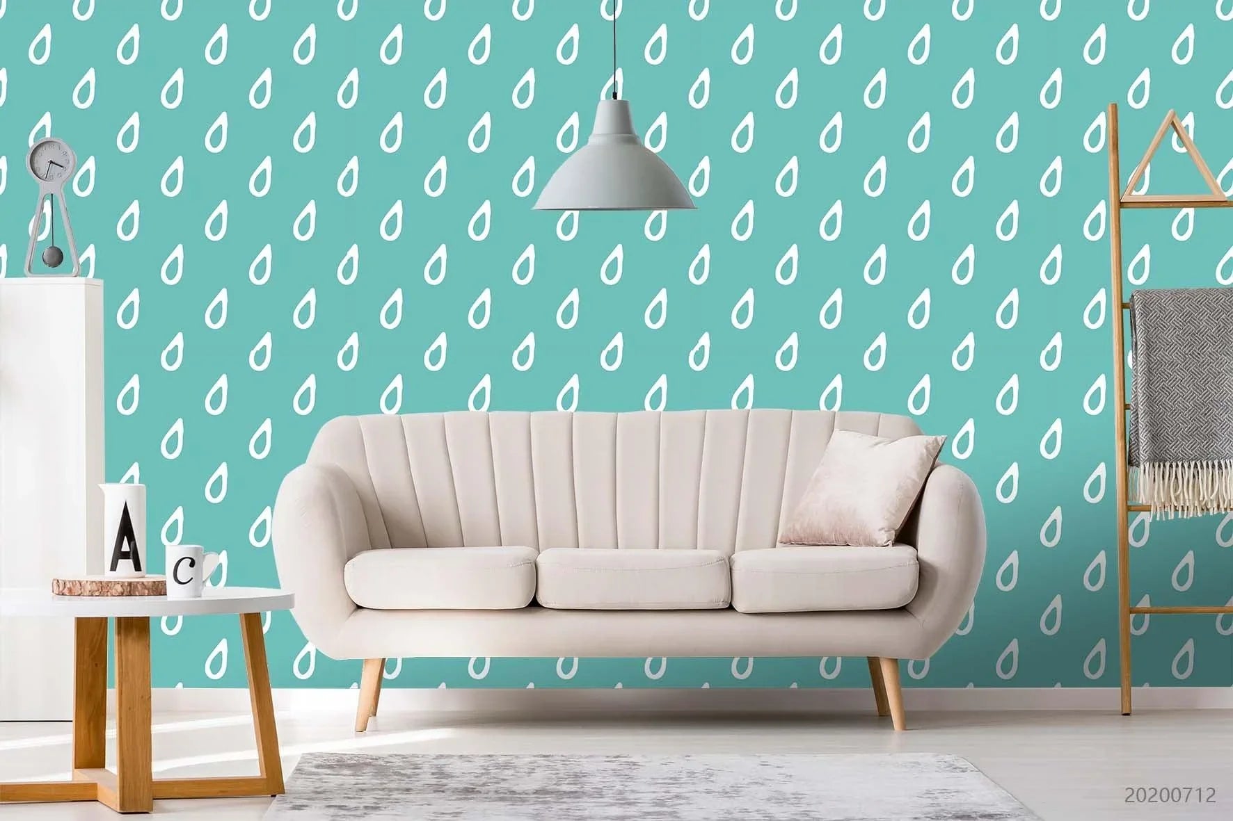 3D Raindrop Green Wall Mural Wallpaper A013 LQH- Jess Art Decoration