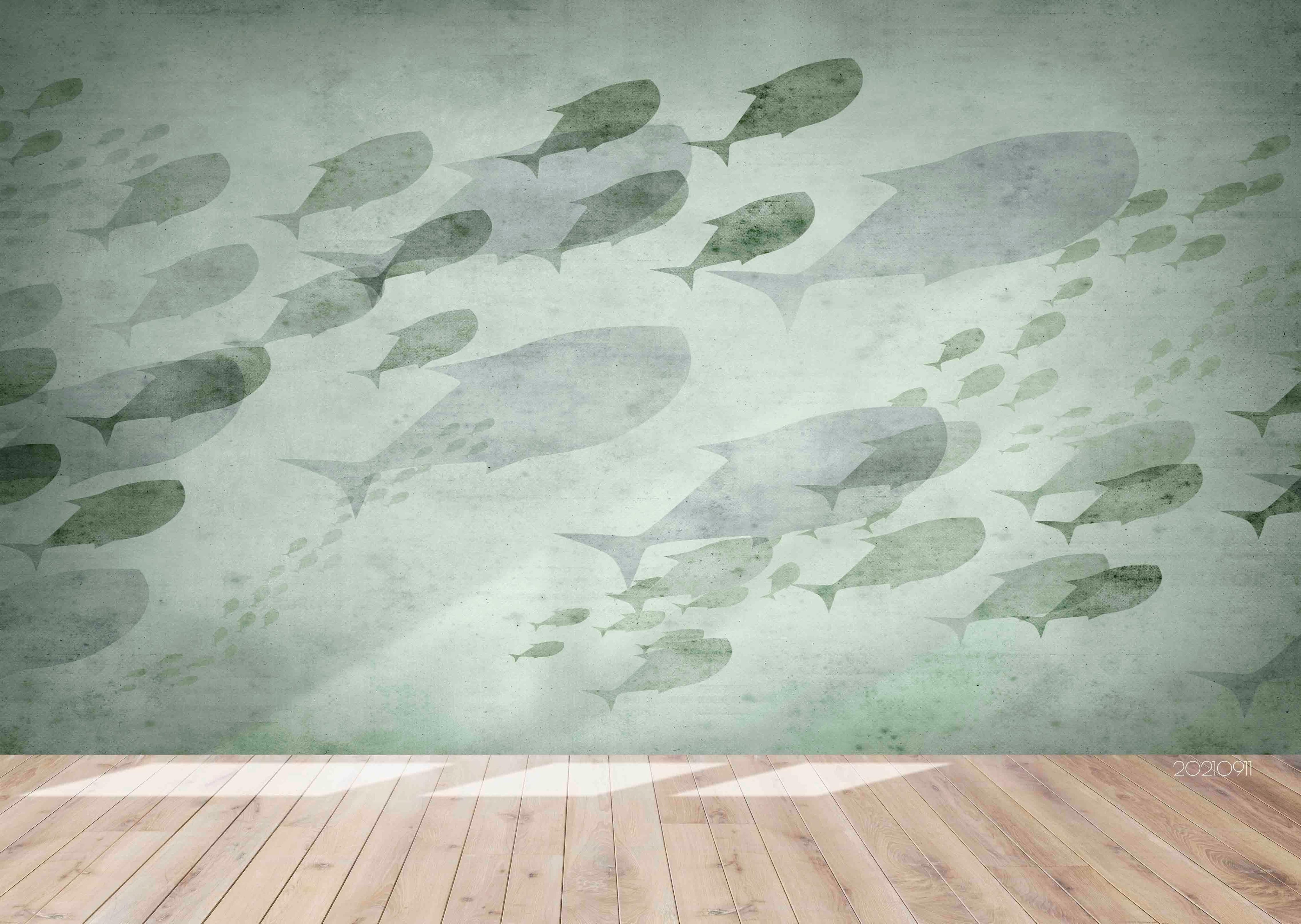 3D Hand Drawn Animal Fish Wall Mural Wallpaper LQH 739- Jess Art Decoration