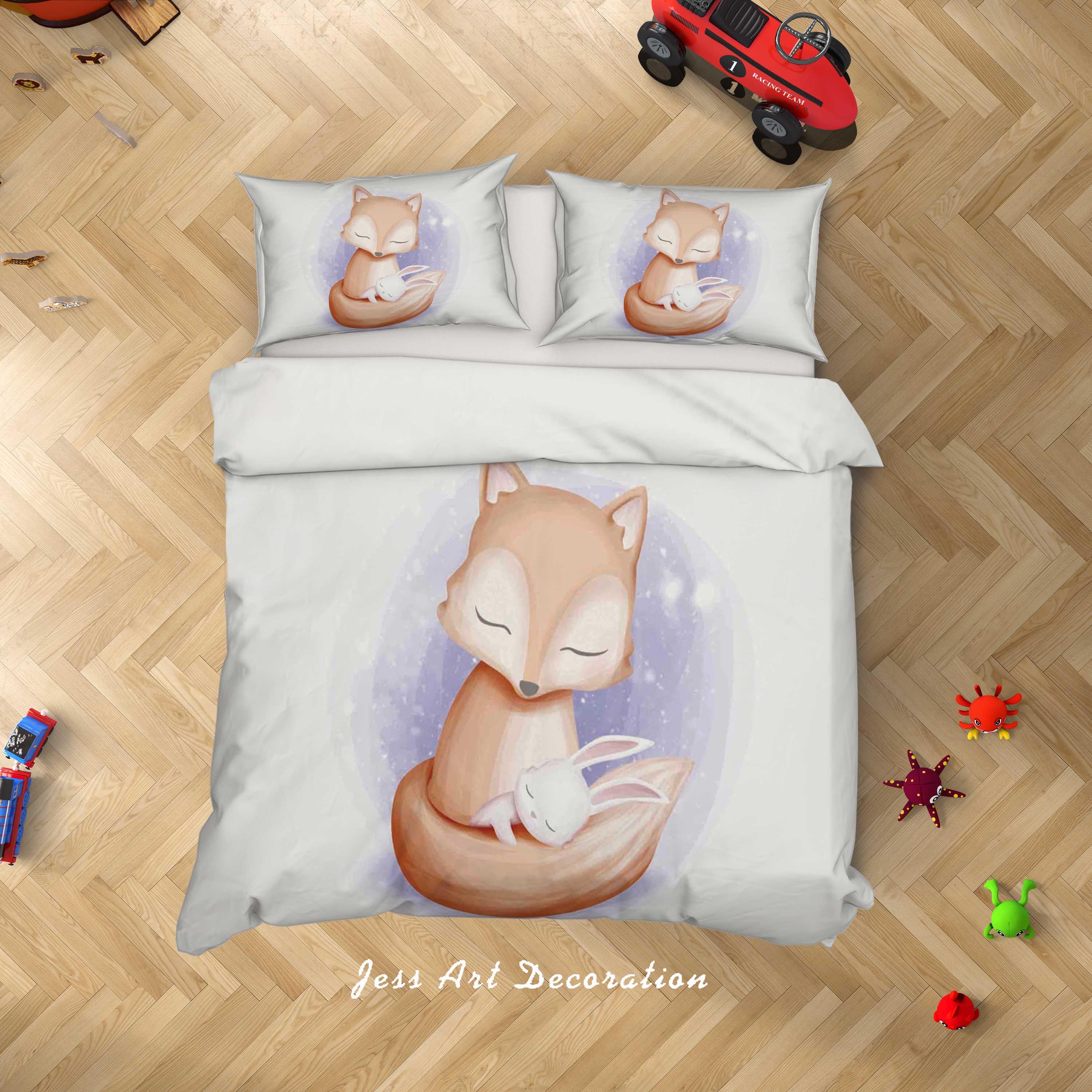 3D Cartoon Fox Rabbit Quilt Cover Set Bedding Set Duvet Cover Pillowcases  SF72