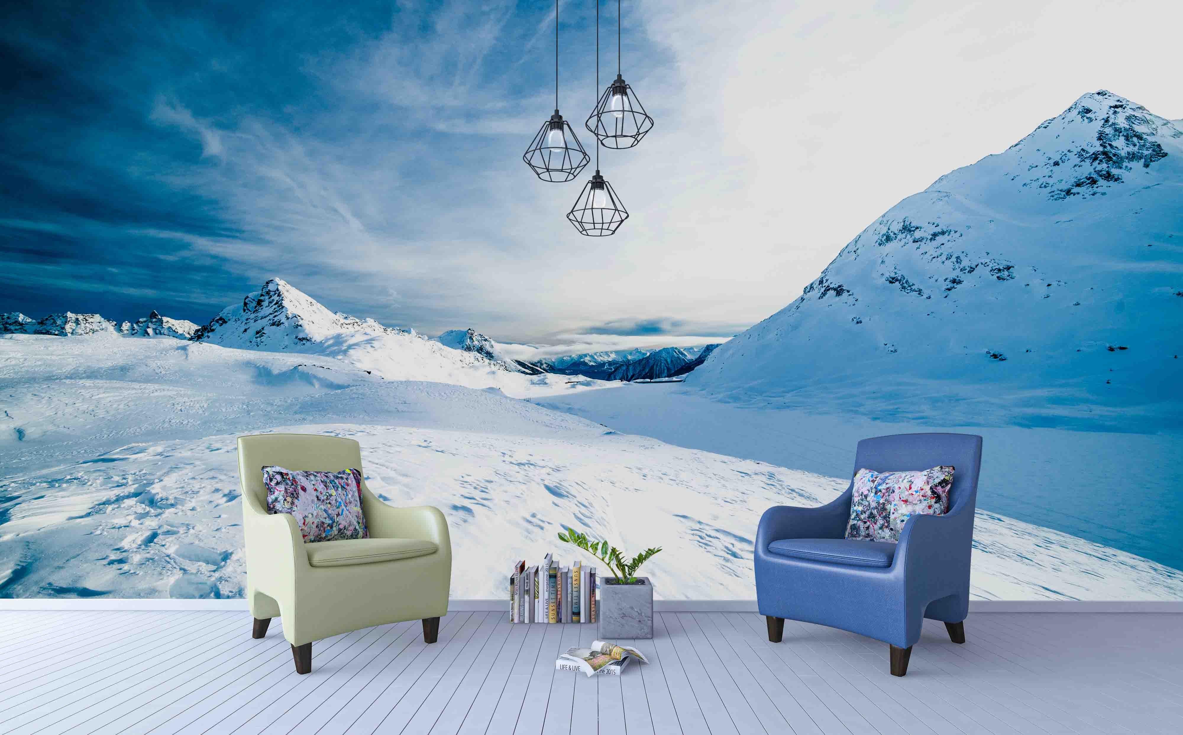 3D Blue Sky Snow Mountain Wall Mural Wallpaper 86- Jess Art Decoration