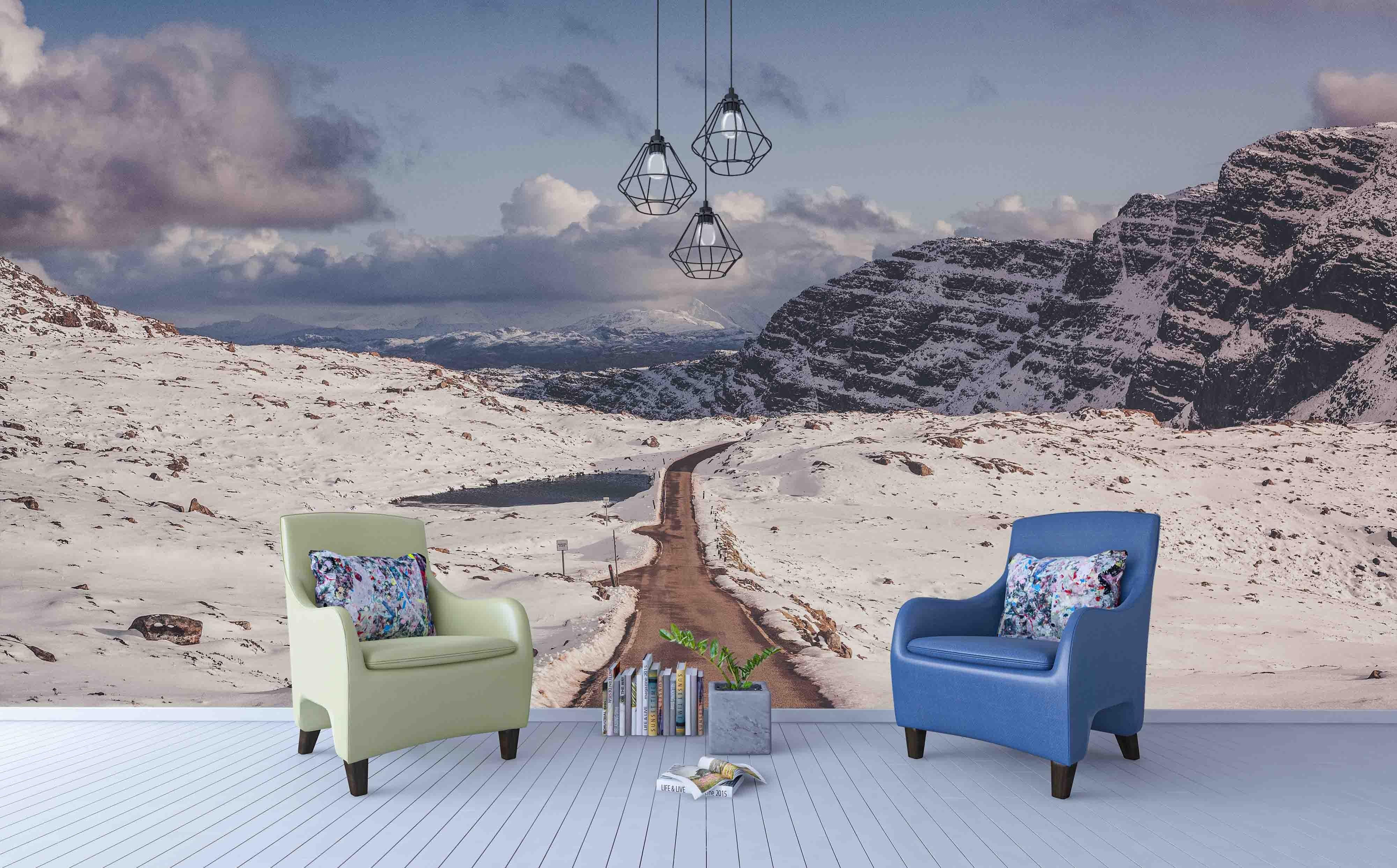 3D Snow Mountain Path Wall Mural Wallpaper sww 5- Jess Art Decoration
