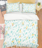 3D Watercolor Floral Leaves Quilt Cover Set Bedding Set Pillowcases 45- Jess Art Decoration