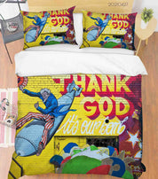 3D Abstract Colored Street Graffiti Quilt Cover Set Bedding Set Duvet Cover Pillowcases 151- Jess Art Decoration