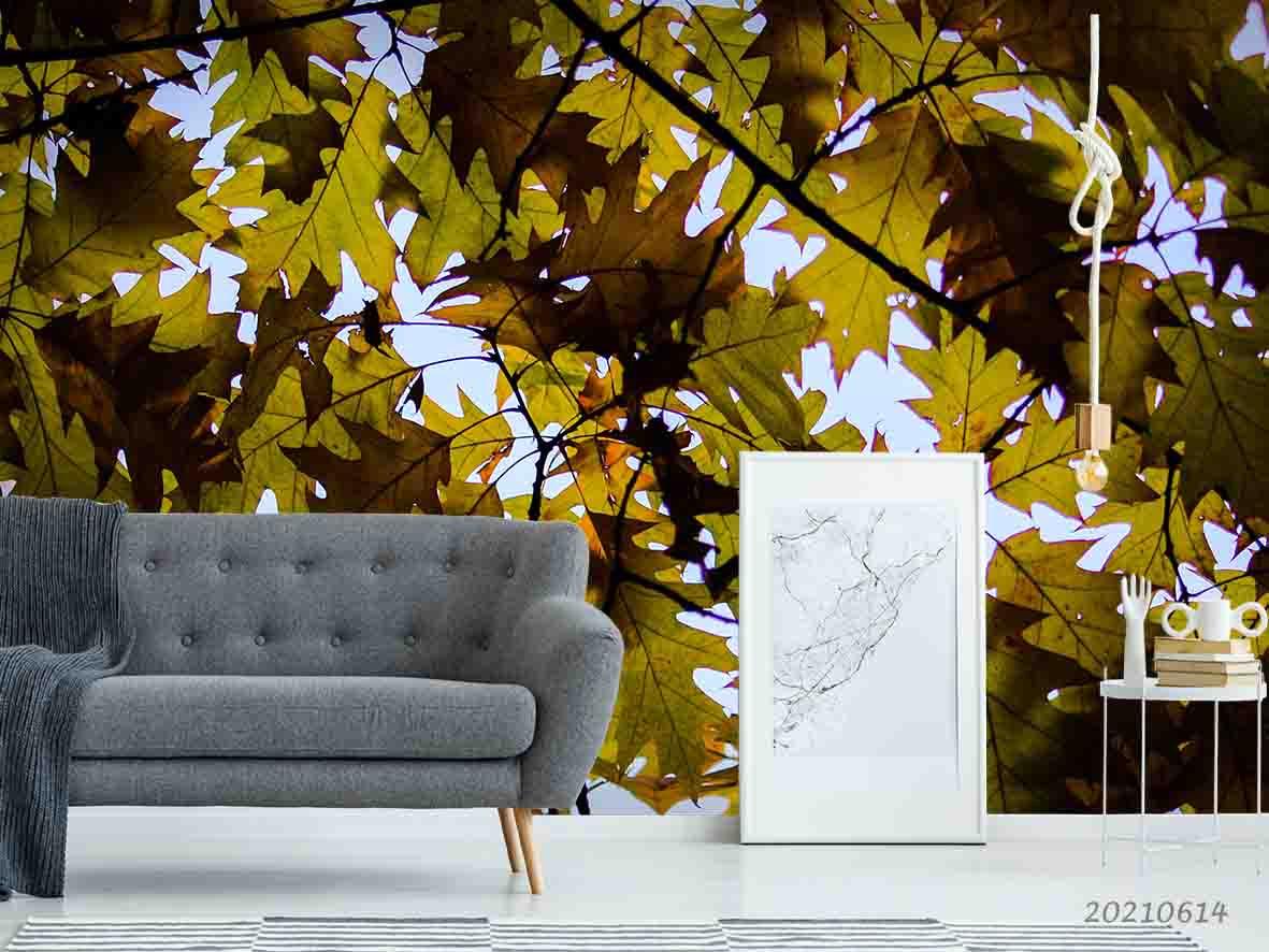 3D Maple Leaf Background Wall Mural Wallpaper SWW2402- Jess Art Decoration
