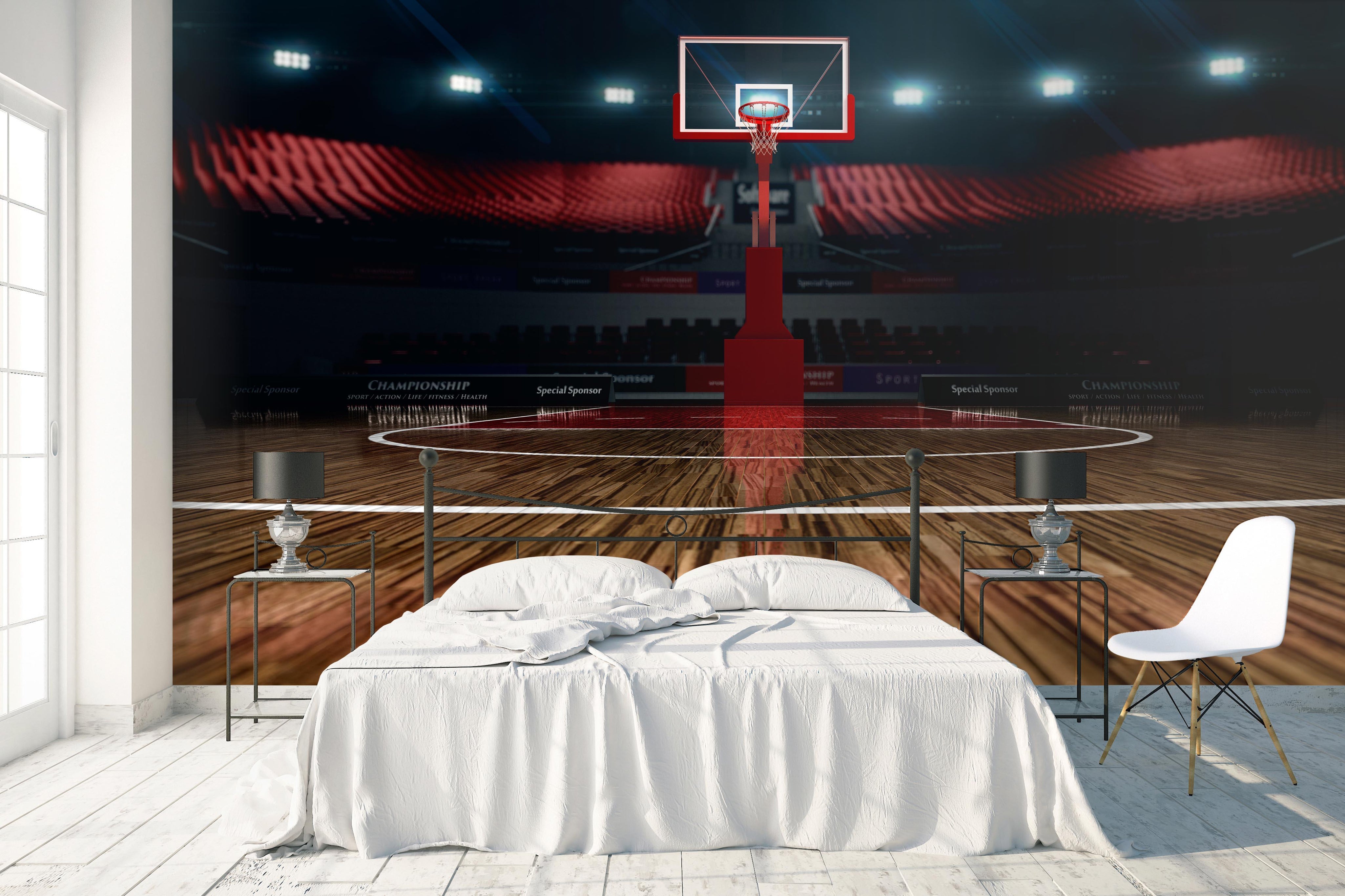 3D Basketball Hall Wall Mural Wallpaper LQH 125- Jess Art Decoration
