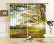 3D Forest Grass Sunlight Curtains and Drapes SF17- Jess Art Decoration