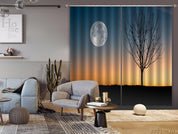 3D Night Tree Full Moon Scenery Curtains and Drapes GD 861- Jess Art Decoration