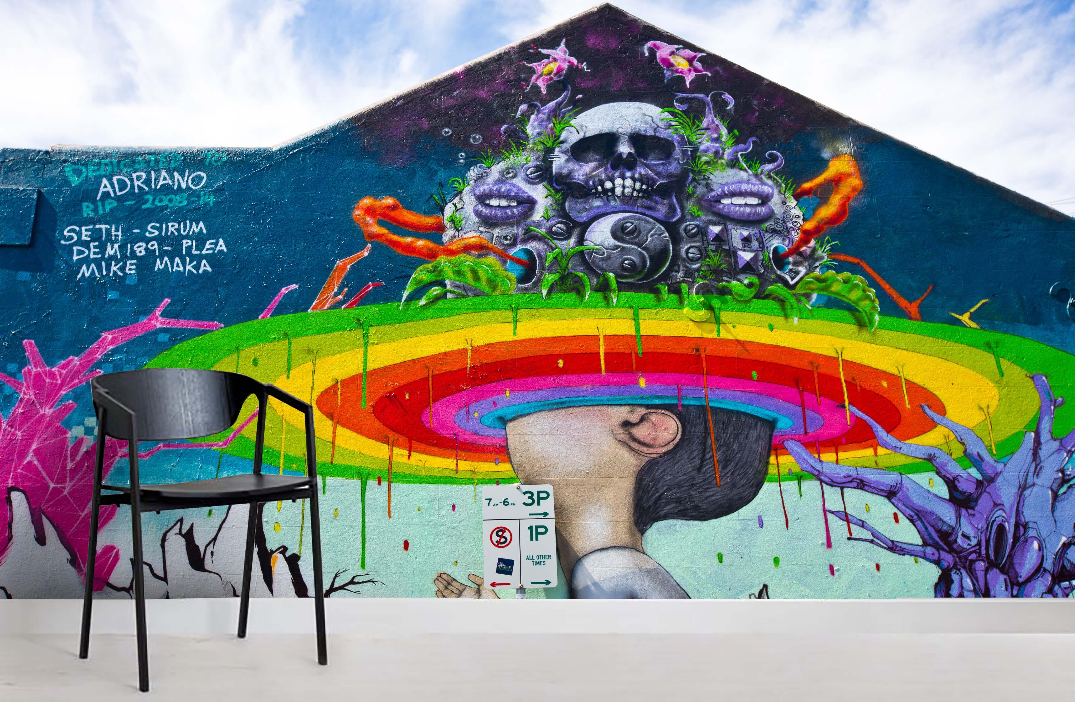 3D Alien Graffiti Wall Mural Wallpaper 4- Jess Art Decoration