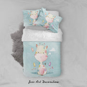 3D Blue Giraffe Quilt Cover Set Bedding Set Duvet Cover Pillowcases SF9- Jess Art Decoration