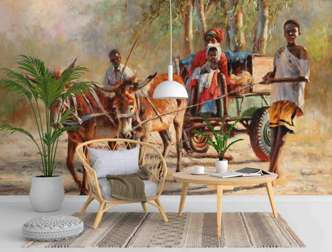 3D African Steppe Carriage Wall Mural Wallpaper 34- Jess Art Decoration