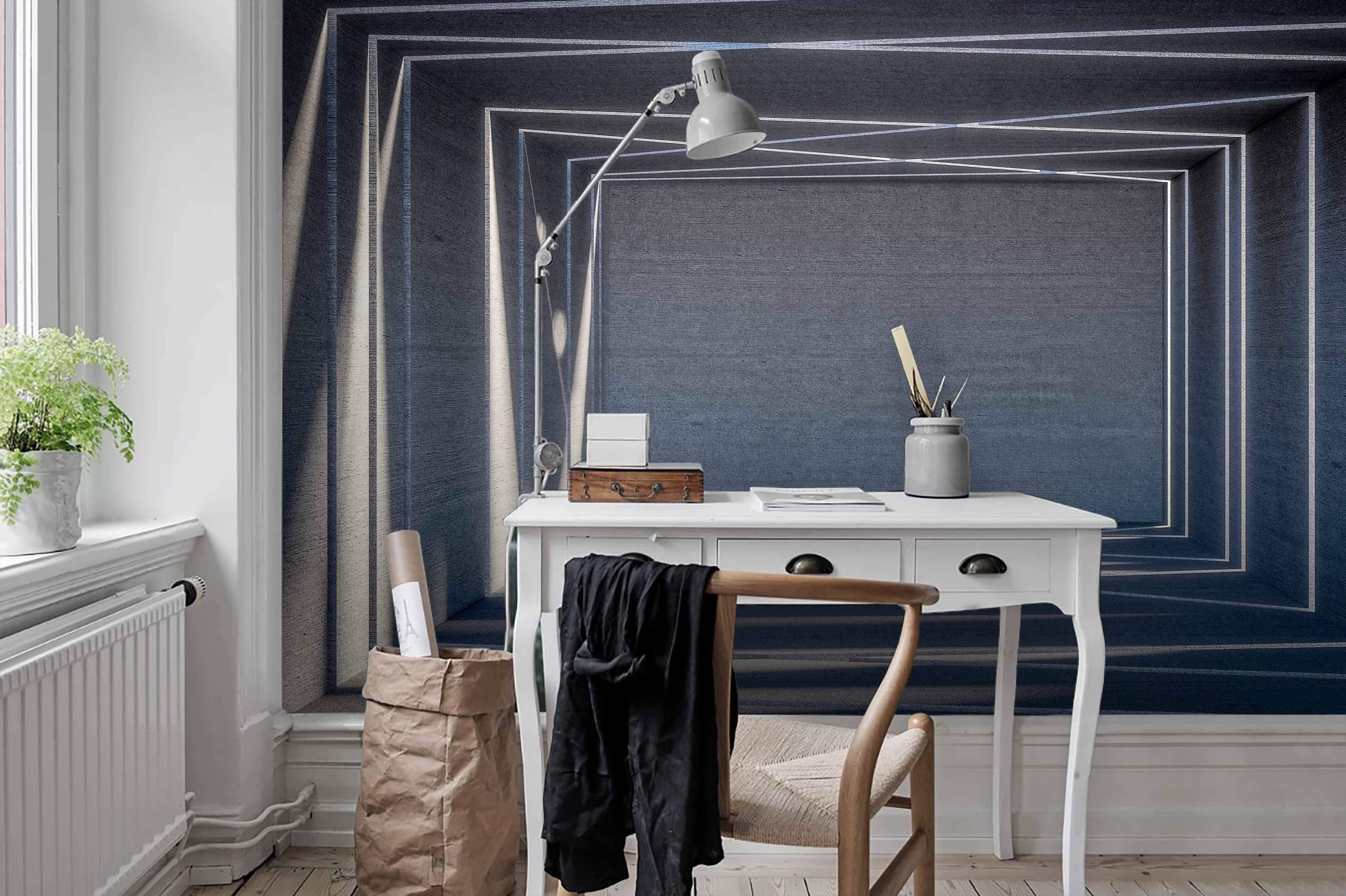 3D Black White Geometric Space Wall Mural Wallpaper 86- Jess Art Decoration