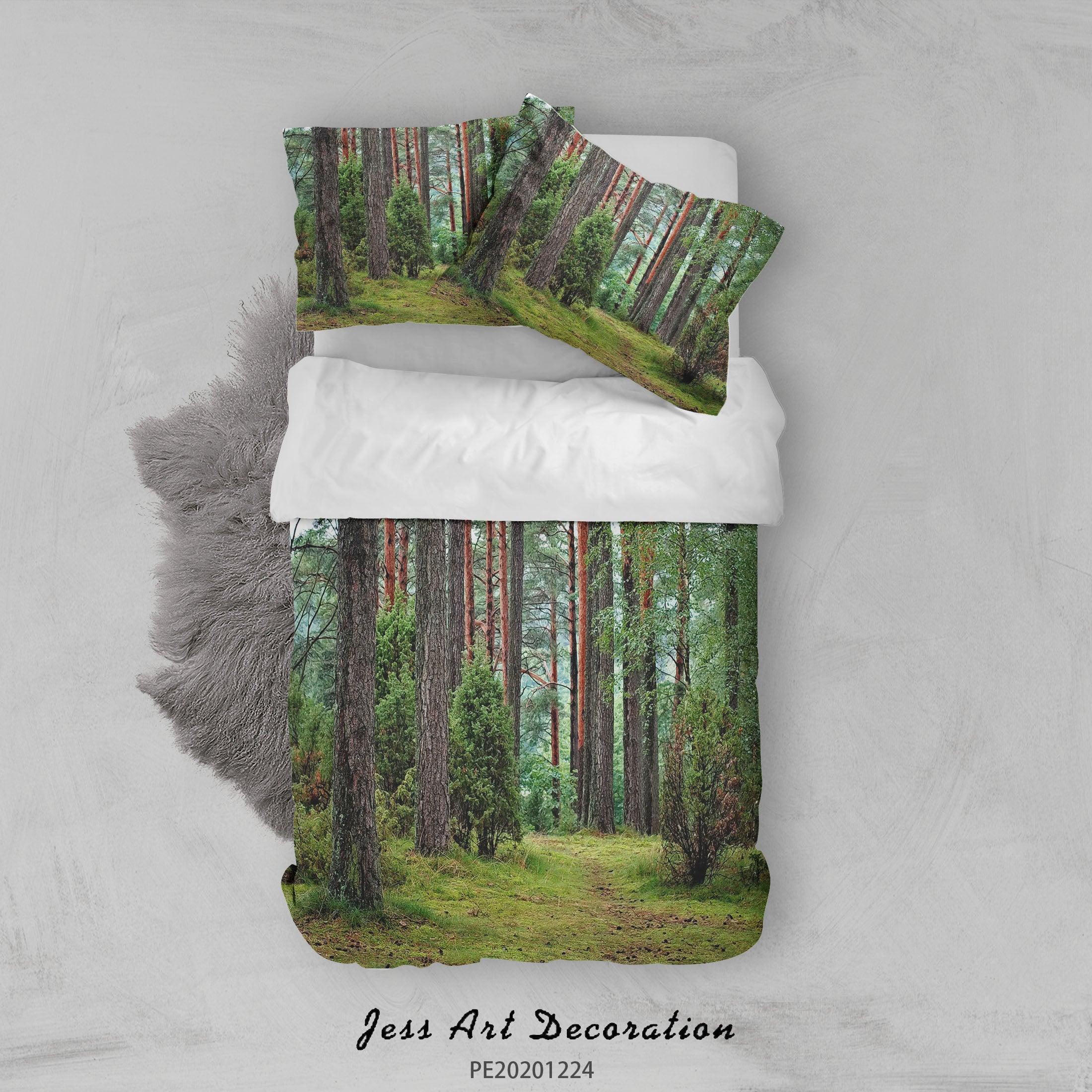 3D Green Forest Landscape Quilt Cover Set Bedding Set Duvet Cover Pillowcases 151 LQH- Jess Art Decoration