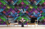 3D Geometric Colorful Window Glasses Scenery Wall Mural Wallpaper LXL- Jess Art Decoration