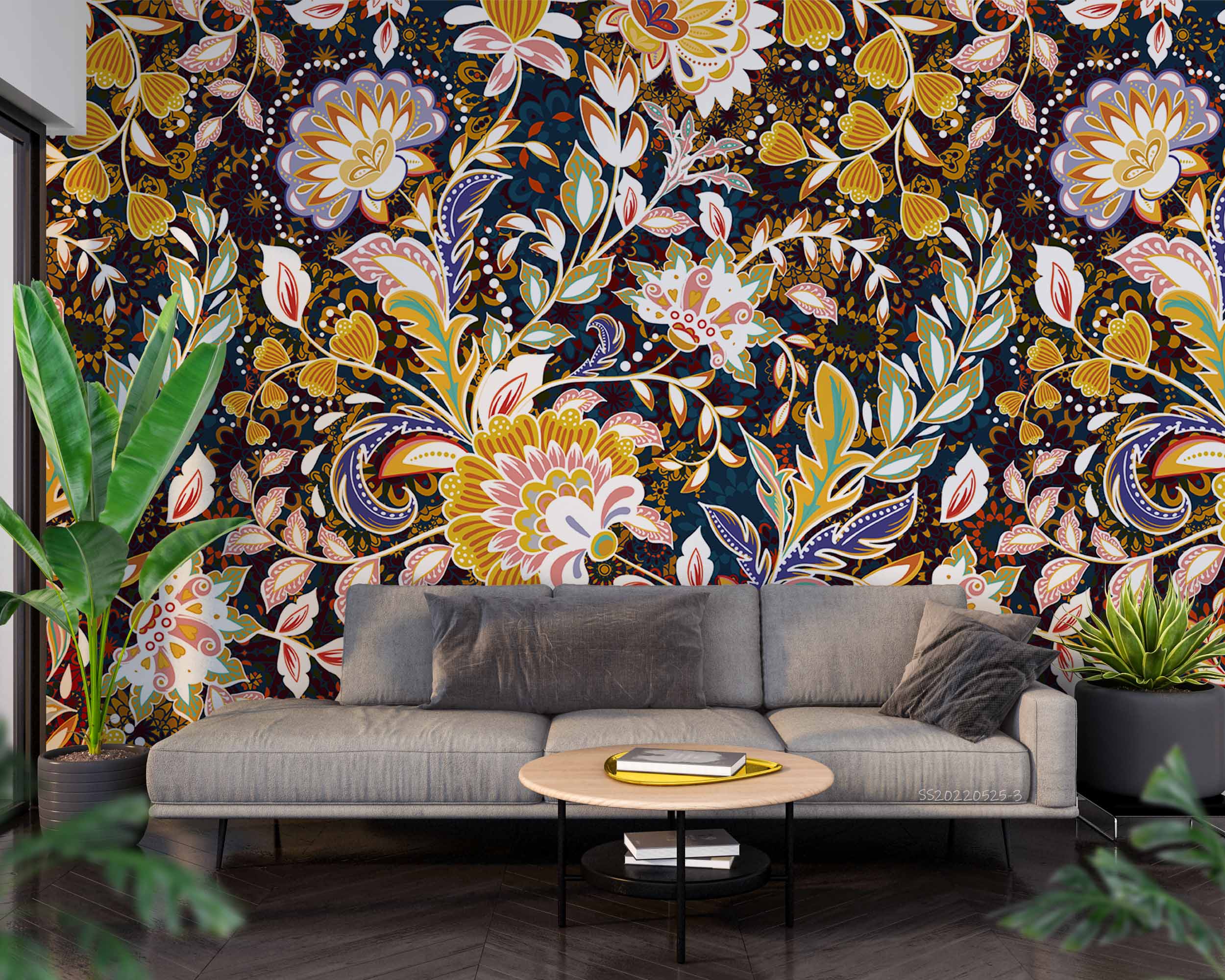 3D Vintage Colorful Floral Pattern Wall Mural Wallpaper GD 303- Jess Art Decoration