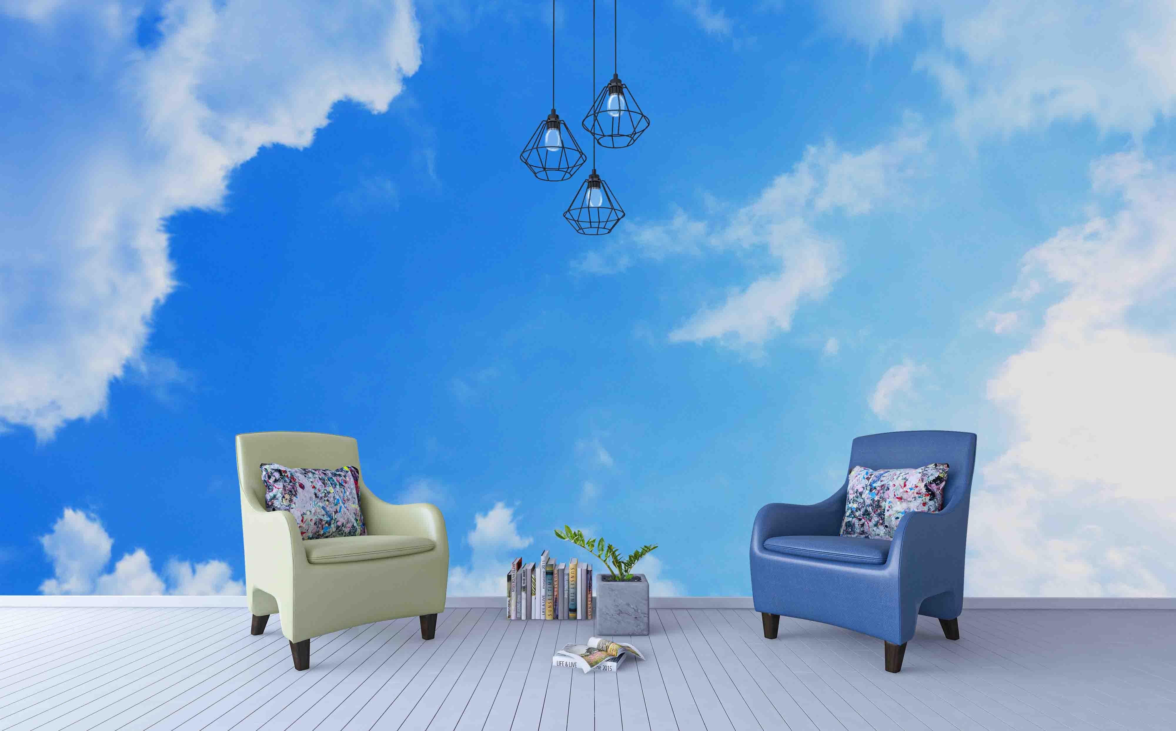 3D Blue Sky White Clouds Wall Mural Wallpaper 61- Jess Art Decoration