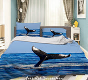 3D Nature Animal Whale Tail Quilt Cover Set Bedding Set Duvet Cover Pillowcases WJ 6301- Jess Art Decoration