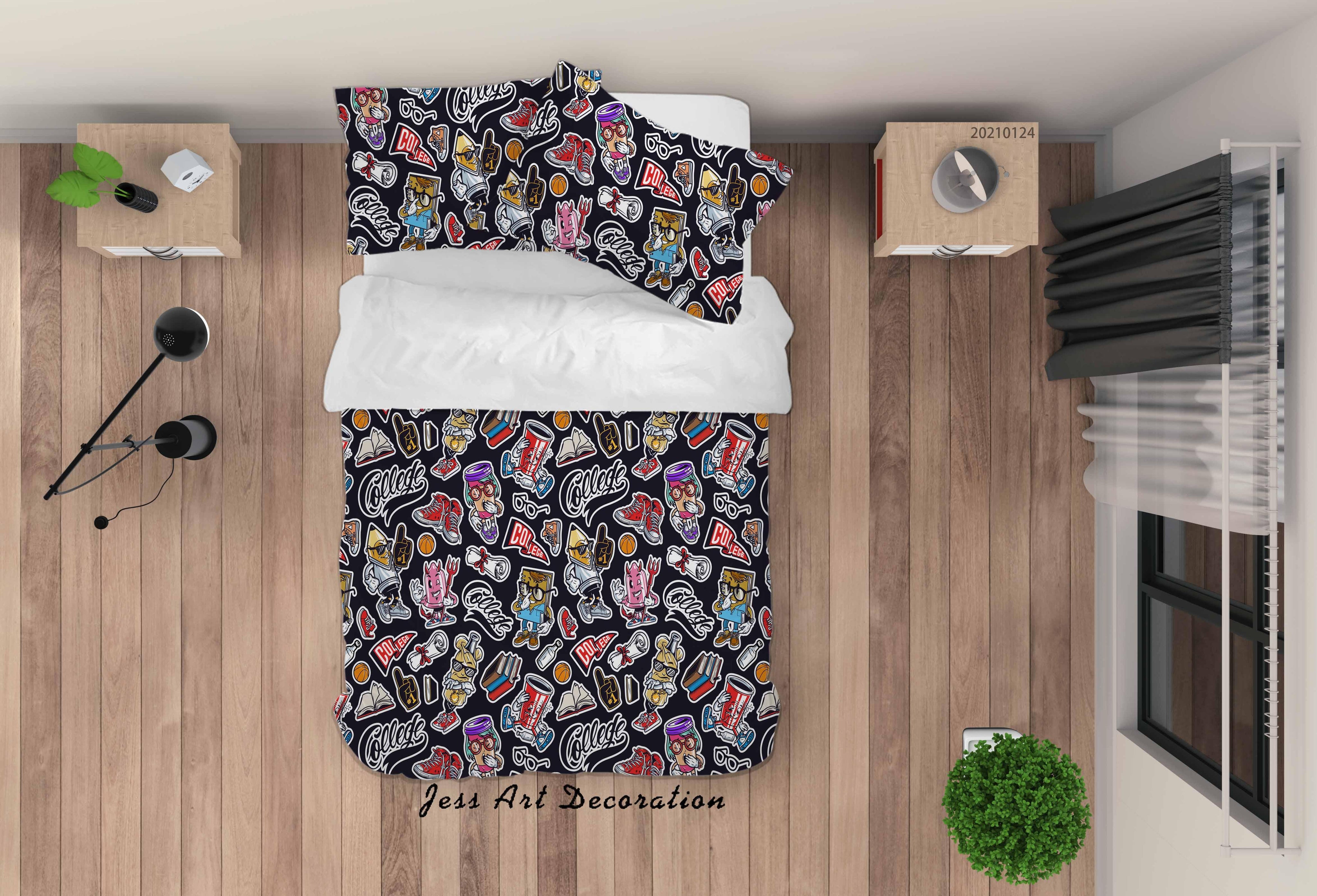 3D Abstract Color Graffiti Quilt Cover Set Bedding Set Duvet Cover Pillowcases 225- Jess Art Decoration