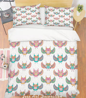 3D Cartoon Owls Quilt Cover Set Bedding Set Pillowcases  69- Jess Art Decoration