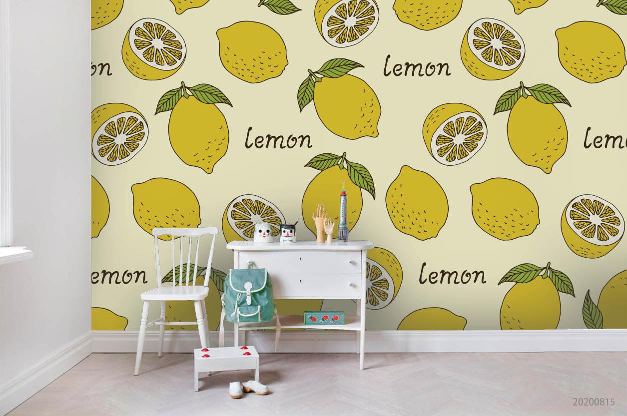 3D Vintage Fresh Lemon Wall Mural Wallpaper LXL 975- Jess Art Decoration