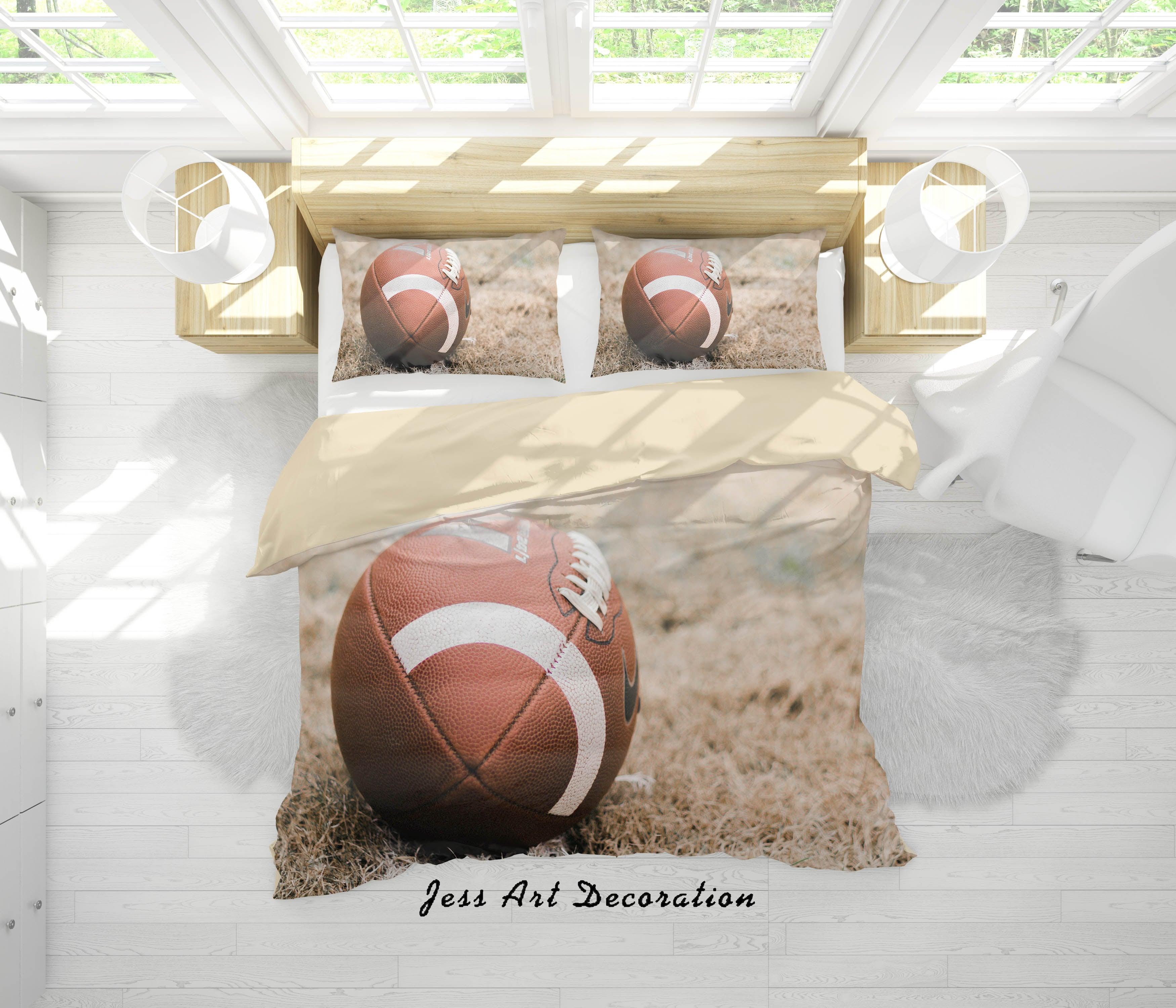 3D Rugby Pattern Quilt Cover Set Bedding Set Duvet Cover Pillowcases A149 LQH- Jess Art Decoration
