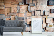 3D Wooden Brick Texture Laminated Spliced  Wall Mural Wallpaper SWW797- Jess Art Decoration