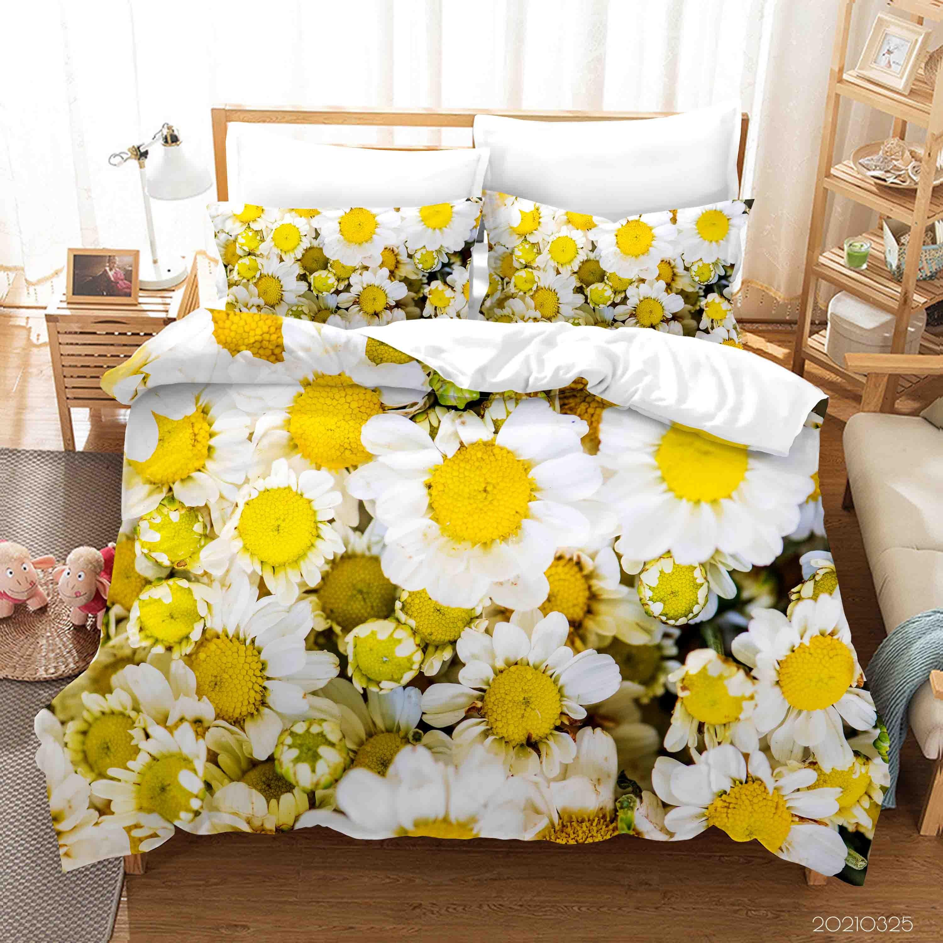 3D White Chrysanthemum Quilt Cover Set Bedding Set Duvet Cover Pillowcases 262- Jess Art Decoration