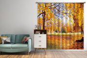 3D Autumn Forest Landscape Curtains and Drapes LQH 225- Jess Art Decoration