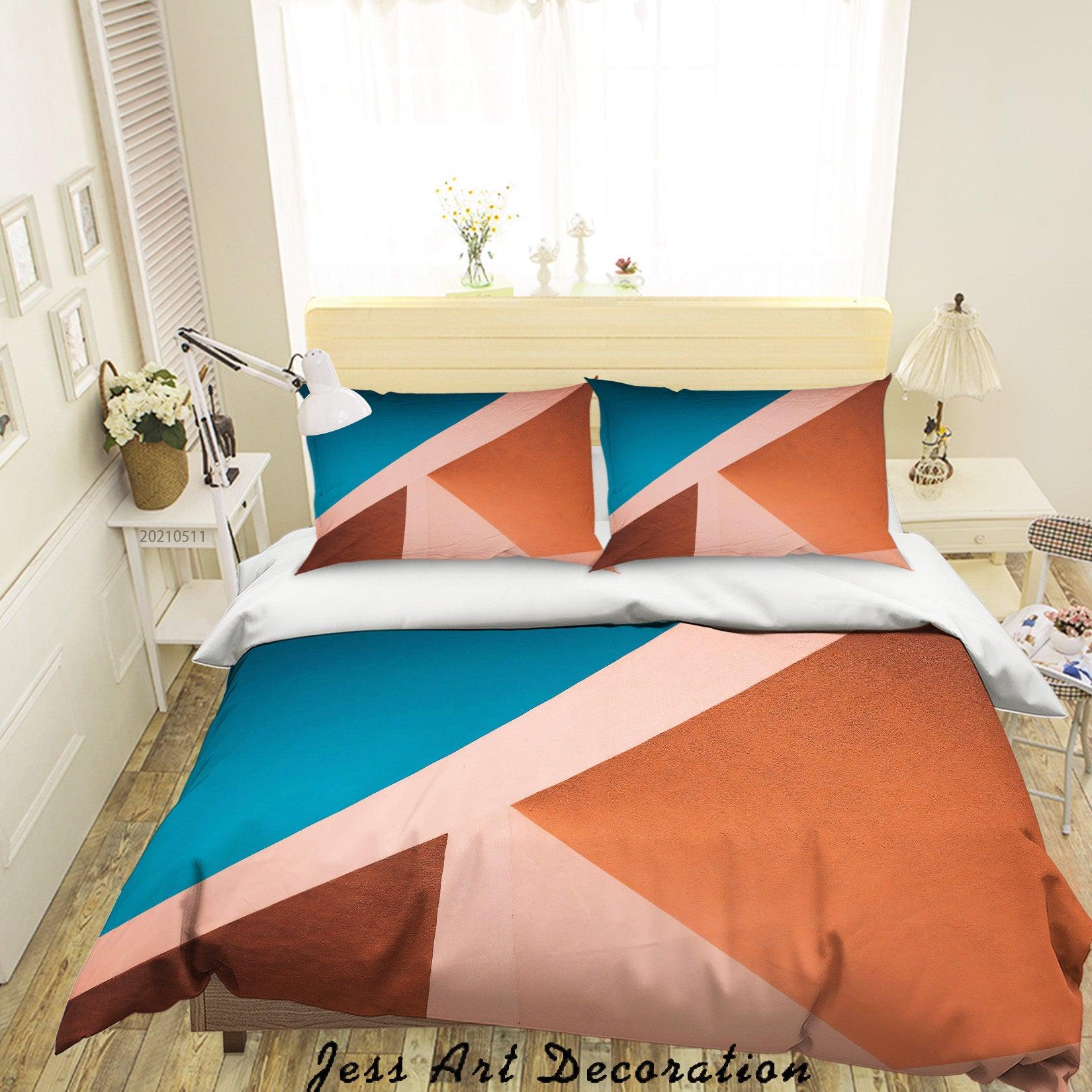3D Abstract Geometric Pattern Quilt Cover Set Bedding Set Duvet Cover Pillowcases 2- Jess Art Decoration