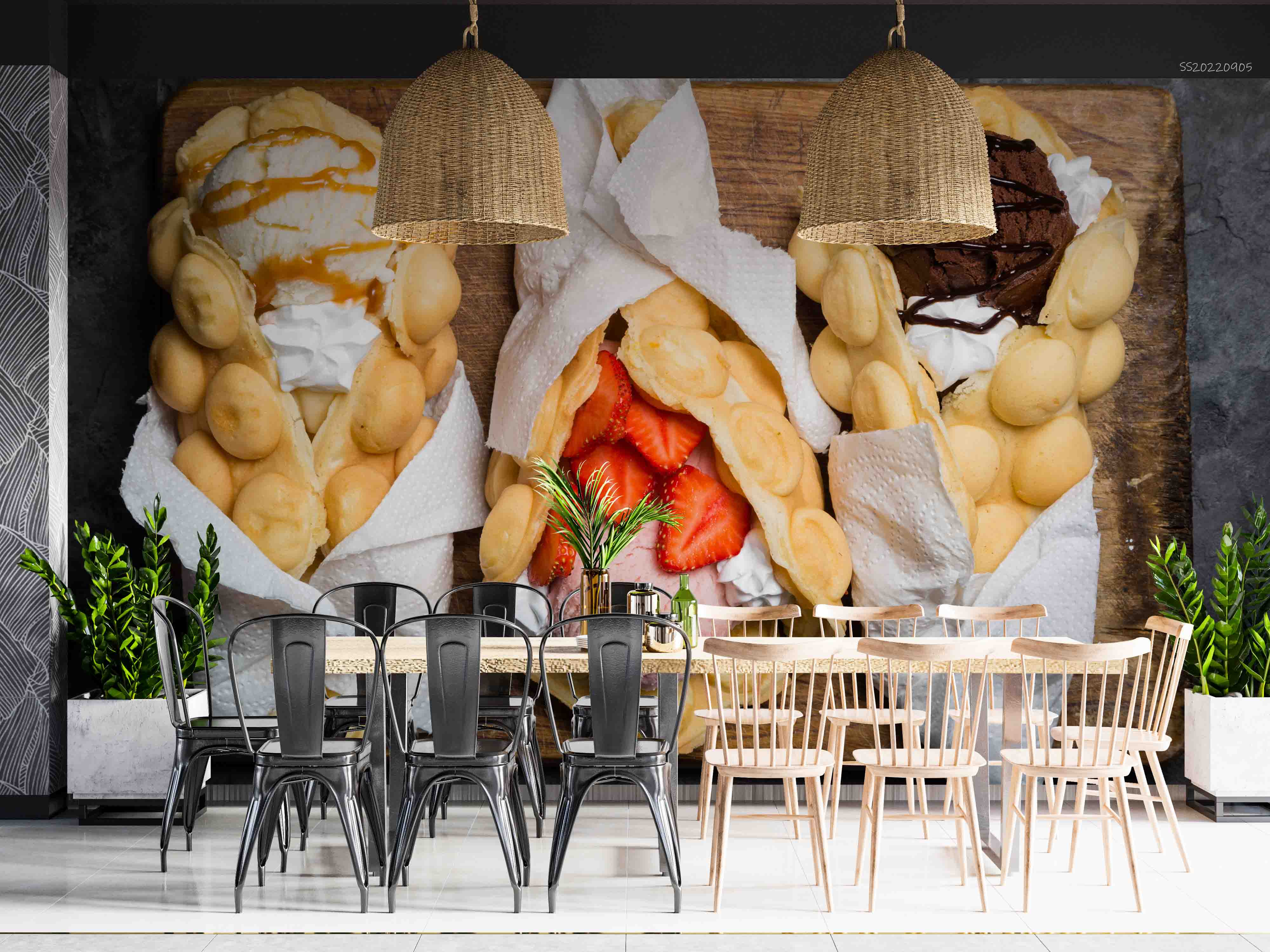 3D Hong Kong Waffles Wall Mural Wallpaper GD 2631- Jess Art Decoration