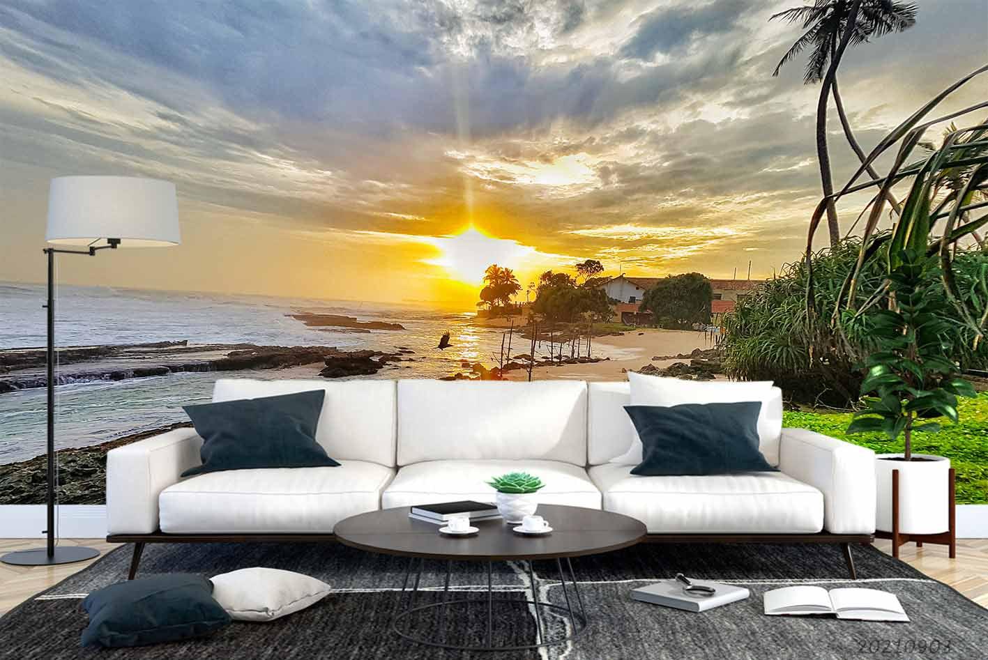 3D Sunset Sky Sea Landscape Wall Mural Wallpaper LQH 110- Jess Art Decoration