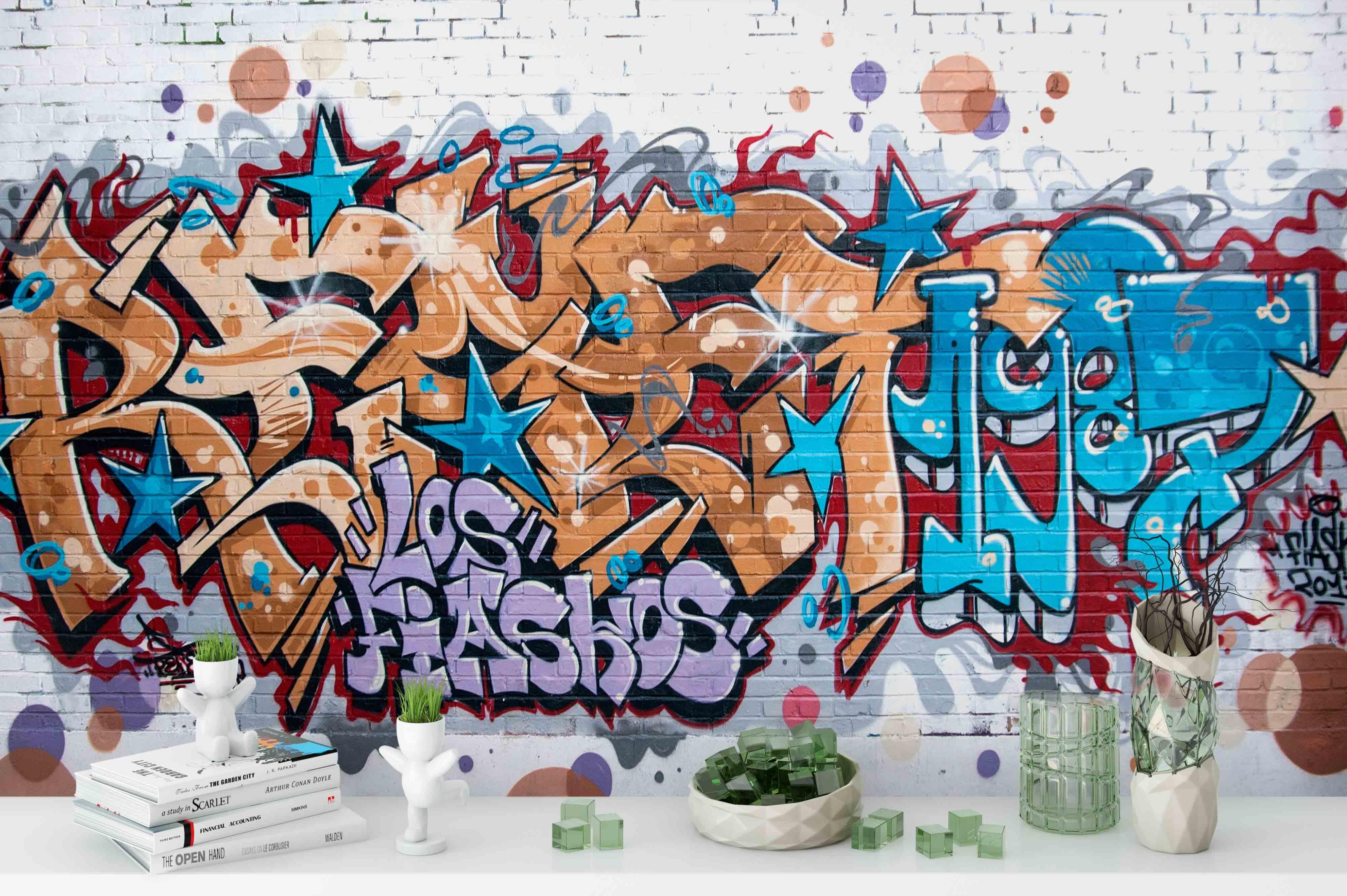 3D Graffiti Wall Mural Wallpaper 251- Jess Art Decoration