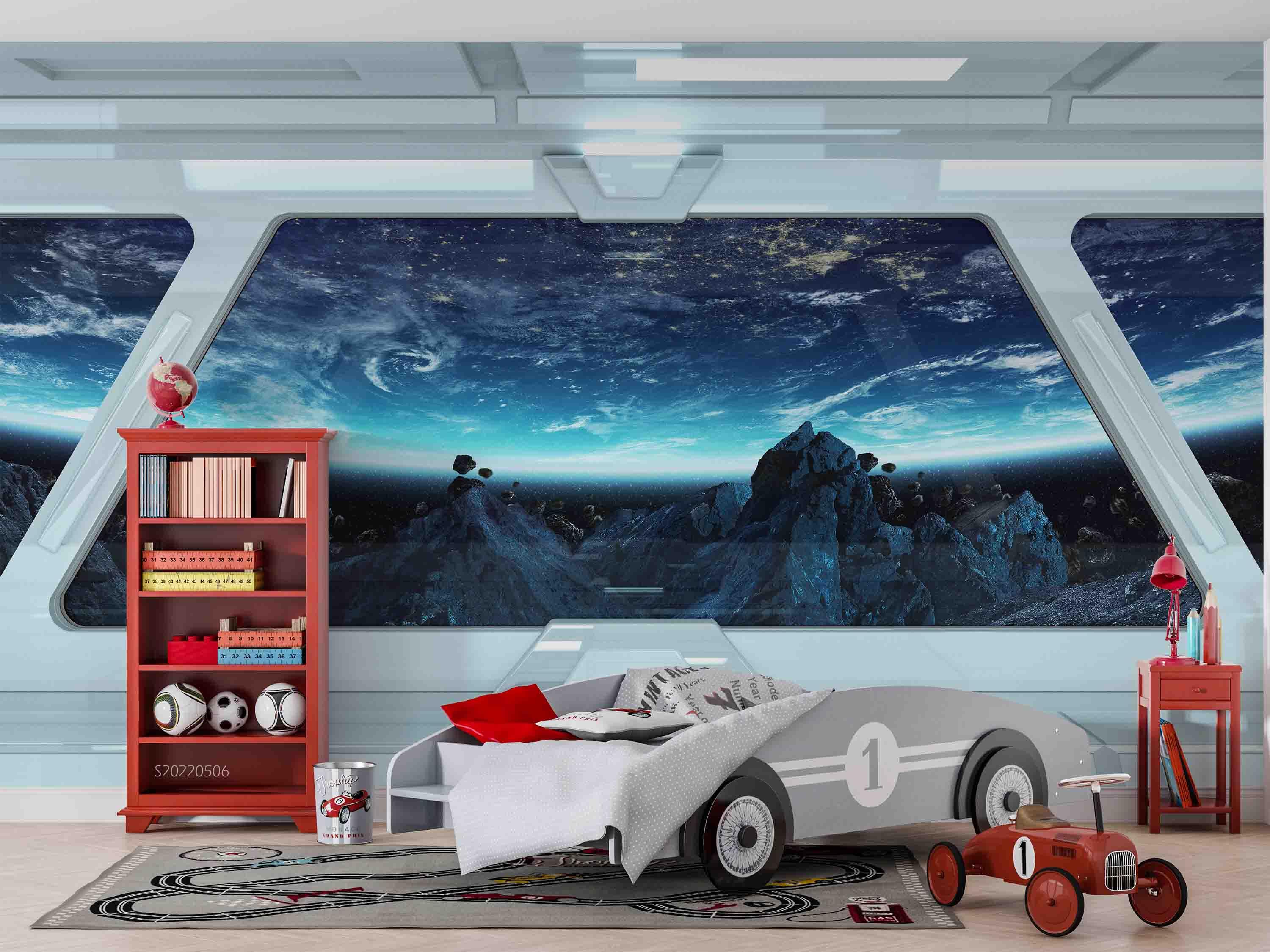 3D Space Capsule Earth Meteorite Wall Mural Wallpaper GD 4689- Jess Art Decoration