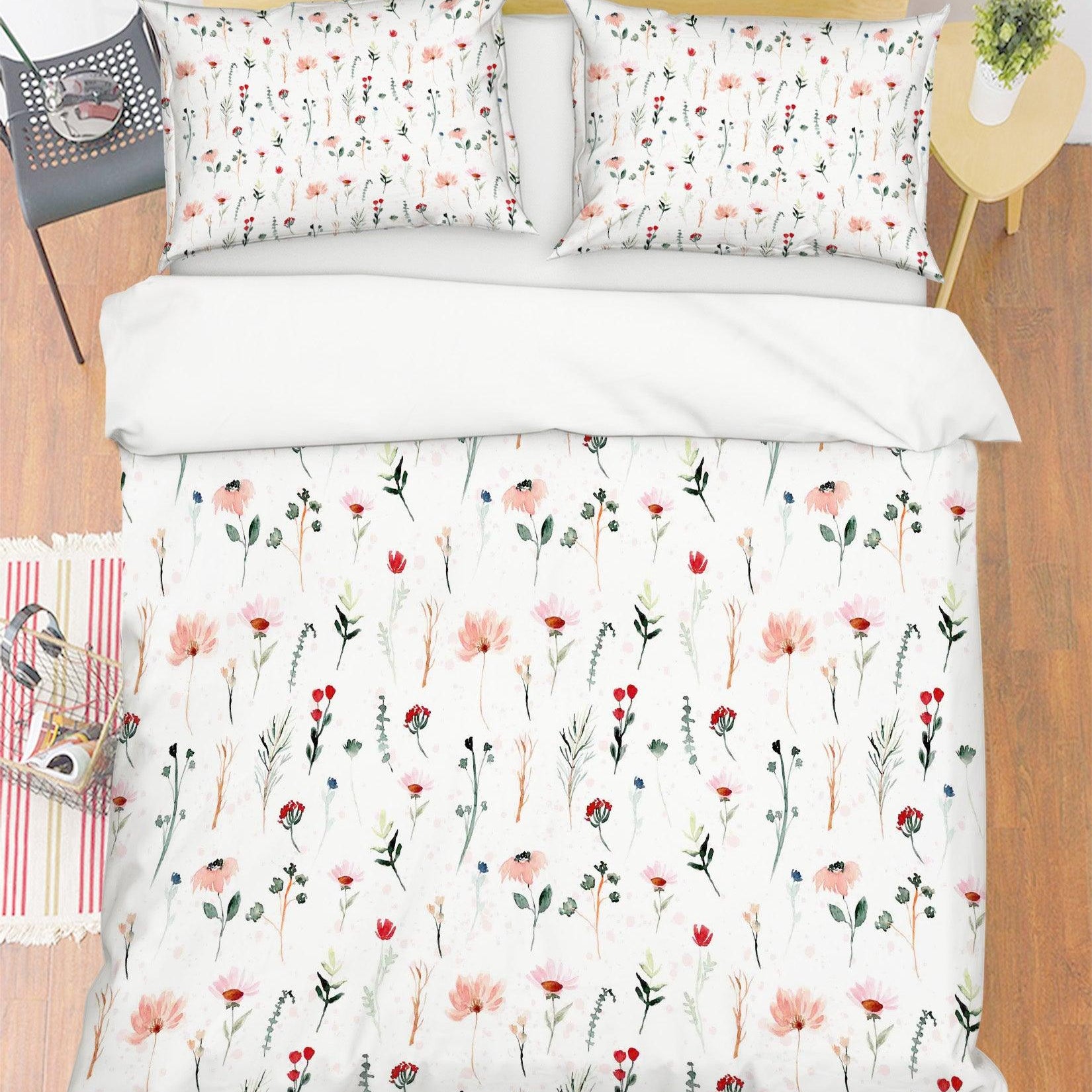 3D Pink Floral Light Quilt Cover Set Bedding Set Pillowcases 46- Jess Art Decoration