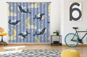3D Cartoon Moon Cloud Dolphin Curtains and Drapes LQH 165- Jess Art Decoration