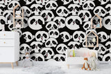 Cartoon Black White Panda Animal Wall Mural Wallpaper LXL- Jess Art Decoration