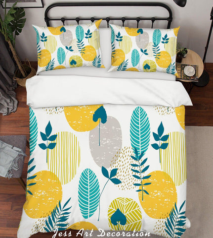3D Cartoon Leaf Pattern Quilt Cover Set Bedding Set Pillowcases 131- Jess Art Decoration