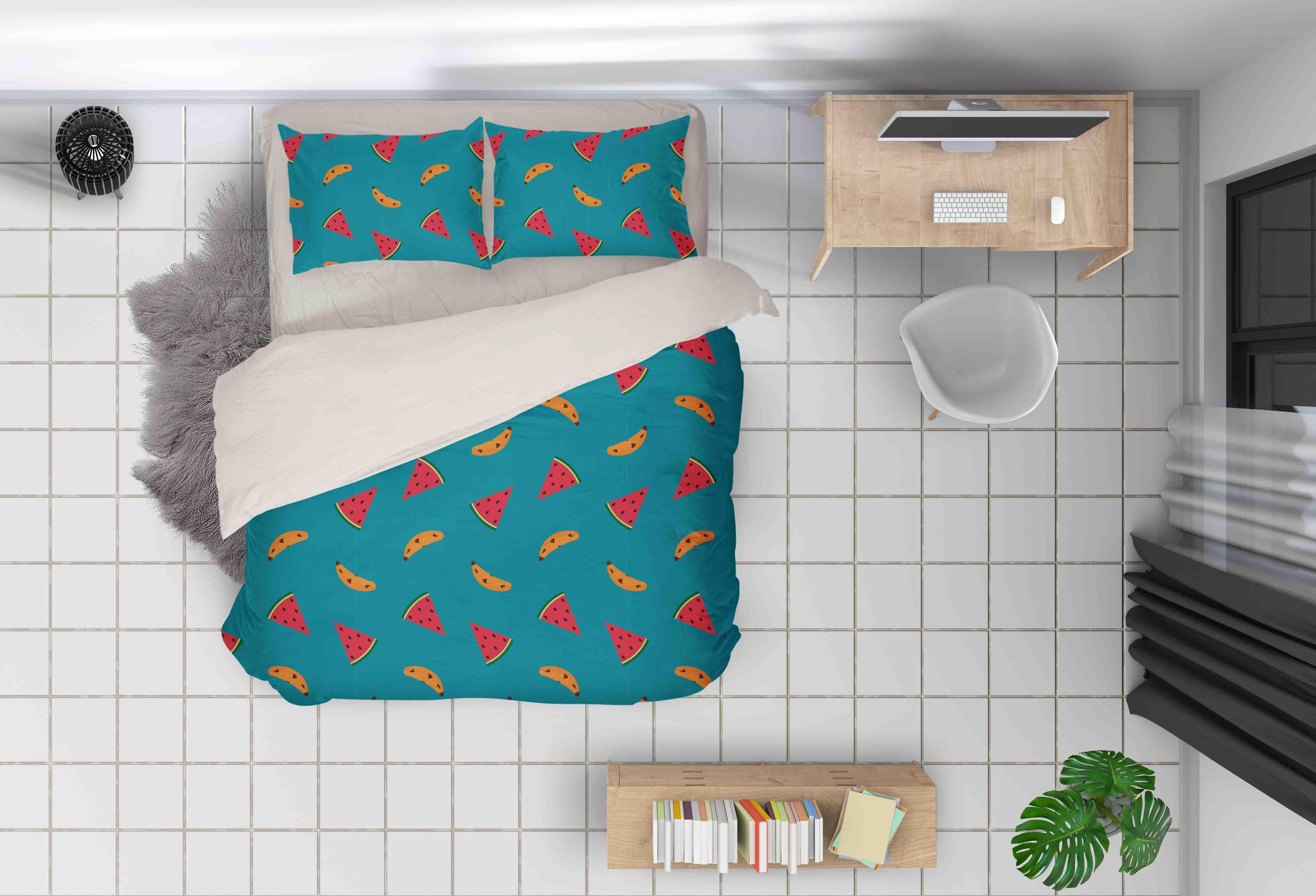 3D Watermelon Pattern Quilt Cover Set Bedding Set Pillowcases 62- Jess Art Decoration