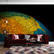 3D Yellow Map Wall Mural Wallpaper A189 LQH- Jess Art Decoration