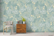 3D Hand Drawn Bicycle Floral Leaves Plant Wall Mural Wallpaper LXL- Jess Art Decoration