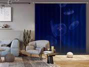 3D Blue Ocean Transparent Jellyfish Curtains and Drapes GD 1402- Jess Art Decoration